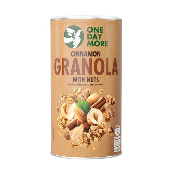 OneDayMore kaneligranola pähkinöillä 450g
