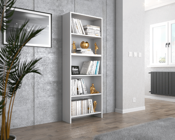 Hvid kontorbogreol 60 CM 5 hylder Loft legetøjshylde