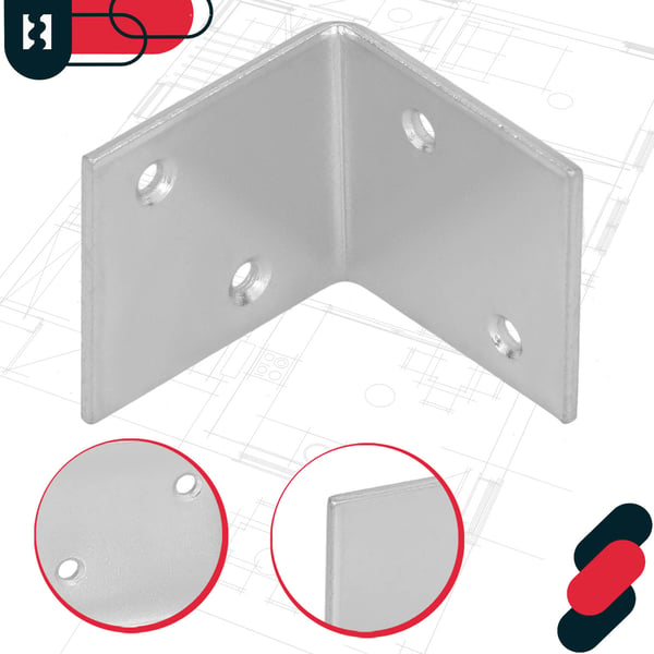 Kotarbau® Kirvesmiehen kulmaliitin ruostumatonta terästä sinkittyä 35 x 35 x 35 mm 100 kpl:n sarja