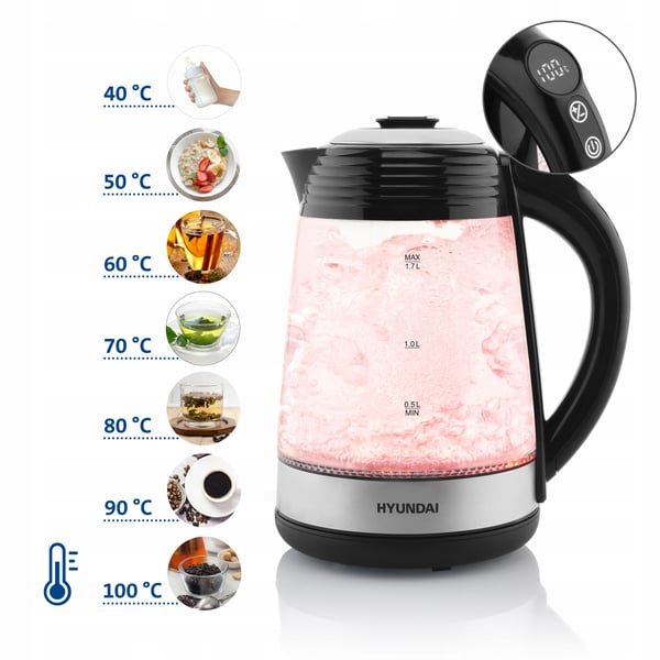Hyundai vattenkokare - VK780 glas justerbar temperatur