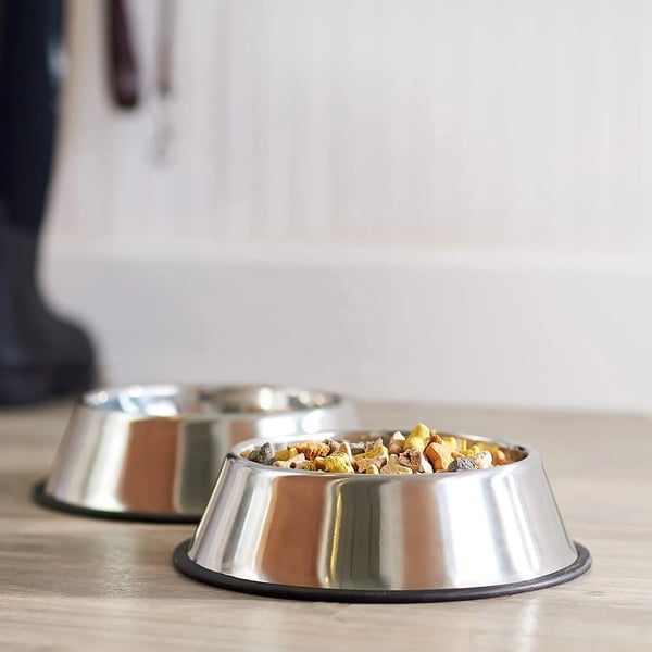 PetJet metalskål i rustfrit stål, skridsikker, gummi, 400 ml