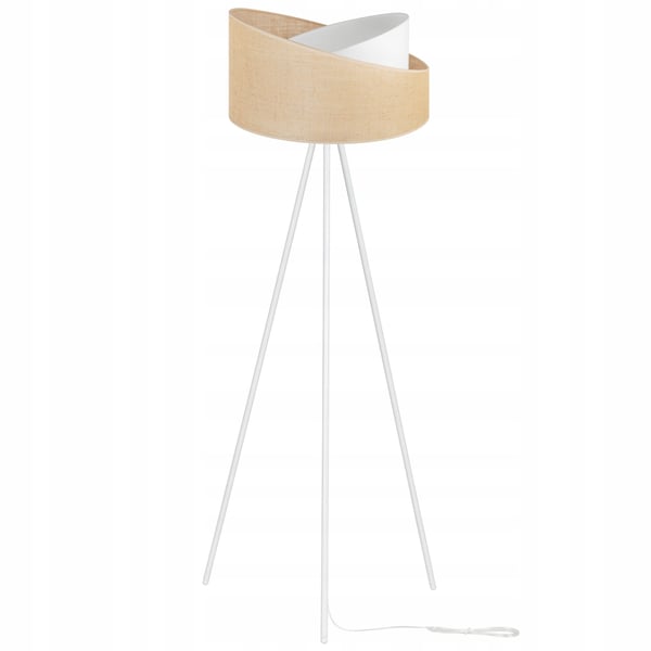 GULVLAMPE MED TRIPOD I METALSKÆRM I JUTE 45 CM