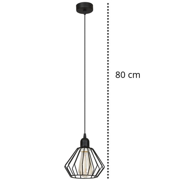 MUSTA LED-RETROLOHTOINEN EDISON-LANKARI-RIIPPUVALAISIN