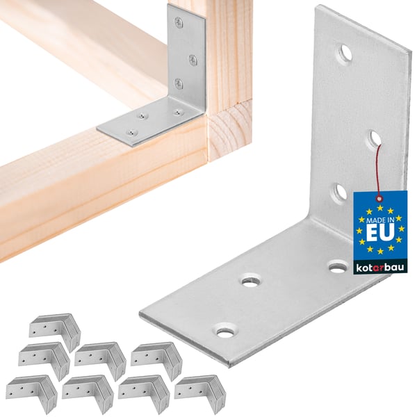 KOTARBAU® snickervinkelkobbling rustfrit stål galvaniseret 50 x 50 x 25 mm sæt 100 stk