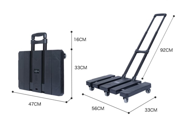 Sammenklappelig platform transportvogn 180 kg