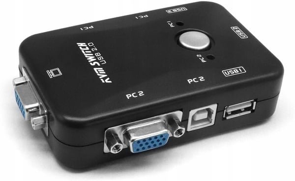 KVM-switch VGA 2x1-switch 3xUSB-hubbbox