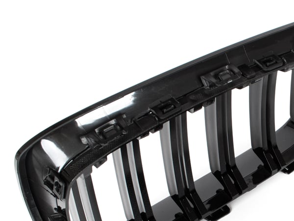 BMW 1 F20 / F21 11-14 3/5D HATCHBACK kølergitre mellem forlygterne (nyrerne) venstre + højre sæt SORT GLOSSY DOBBELT BAR