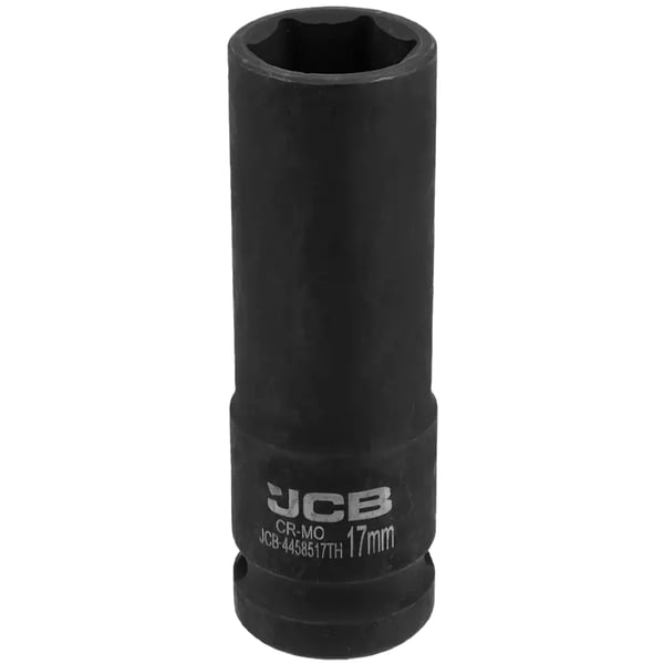 JCB DYB SLAGTOPPENØGLE, TYNDVÆGGET, 1/2" Cr-Mo, 6-kant, 17 mm