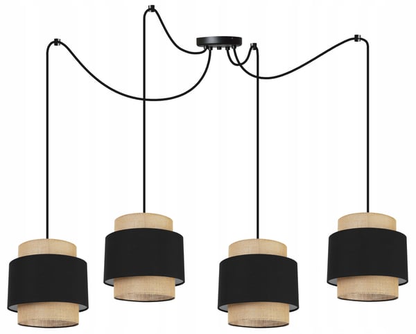 Hængende lampe, loftslysekrone, lampeskærm, boho juta
