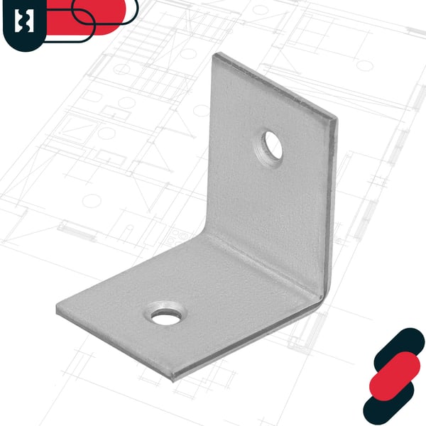 Kotarbau® Kirvesmiehen kulmaliitin ruostumatonta terästä sinkittyä 30 x 30 x 25 mm 25 kpl:n sarja