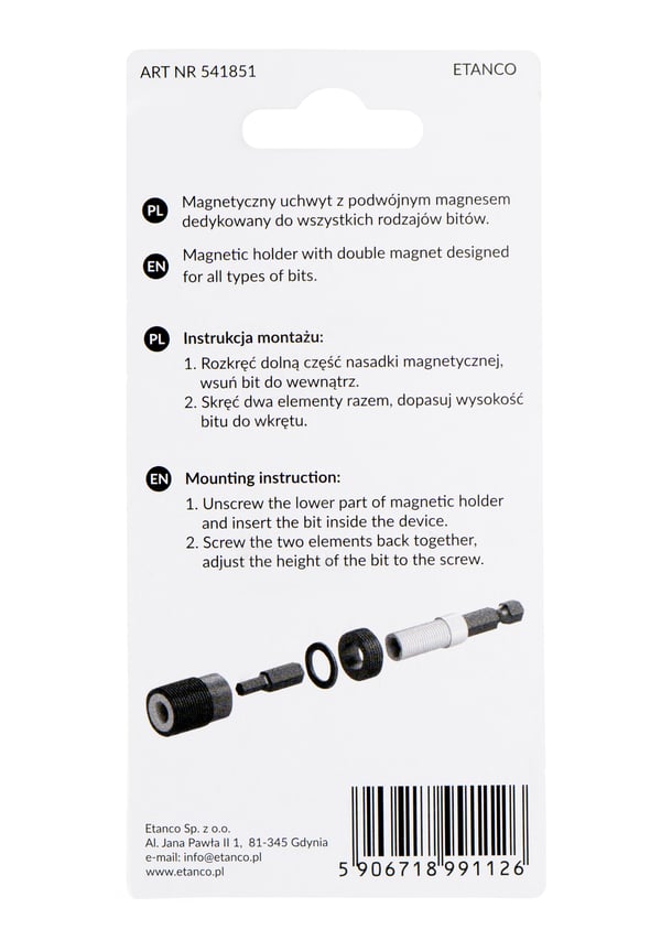 Magnetisk bitholder til nøgler