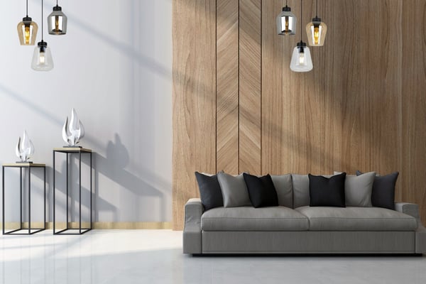MODERNE ELEGANT HÆNGELAMPE MED GLASSKÆRM