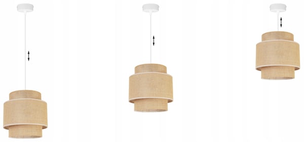 Hængende lampe, loftslysekrone, lampeskærm, boho juta