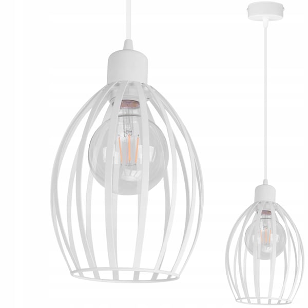 Lofthængelampe i metal med E27 LED