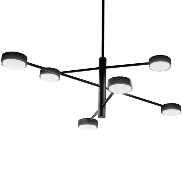 Taklampa hängande LED 6x GX53 kristallkrona reflektor svart OVILO LUMILED
