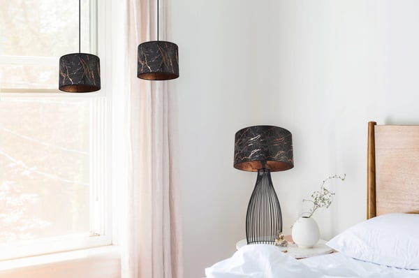 HÆNGELAMPE, LOFTKRONE, LAMPESKÆRM, MØNSTER, KOBBER