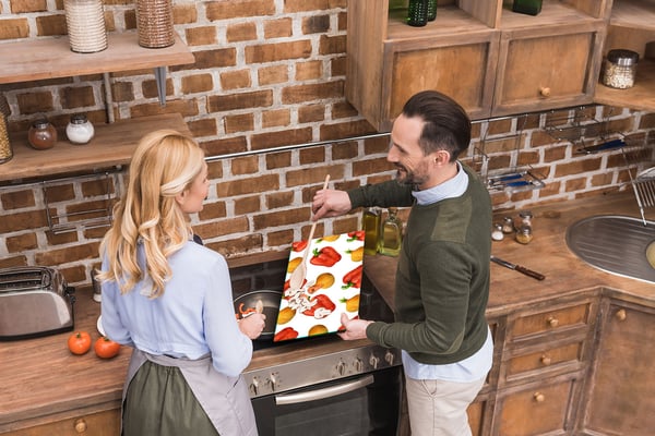Glas skärbräda 52x30 grönsaker