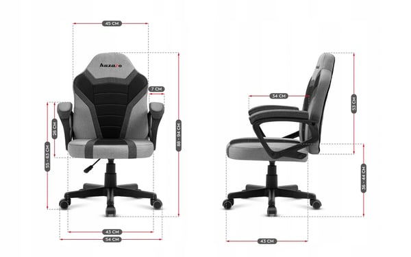 Huzaro Ranger 1.0 Grå Mesh Gamingstol för Barn