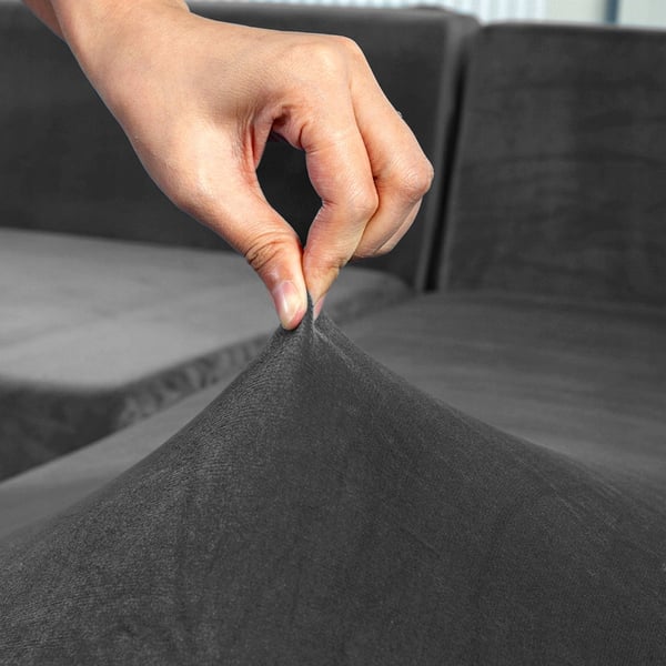 Grå veloursmøbeltrekk til 3-personers sofa [22X3]