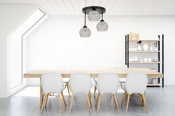 Kromhængende lampe med LED-krystal til loftet