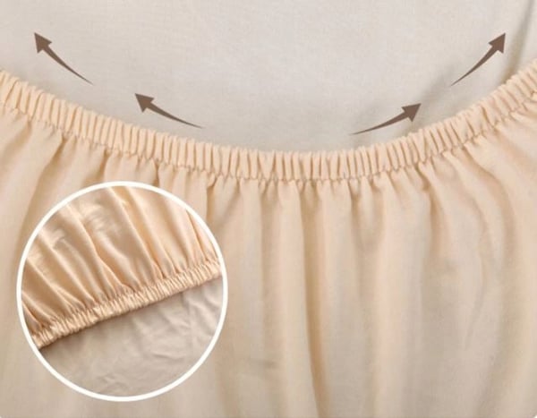 Beige luonnonvalkoinen tuolinpäällinen, sileä, joustava