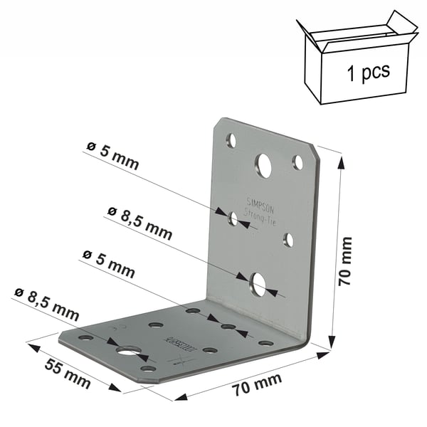 AB70 kulmakytkentä 70x70x55x2mm