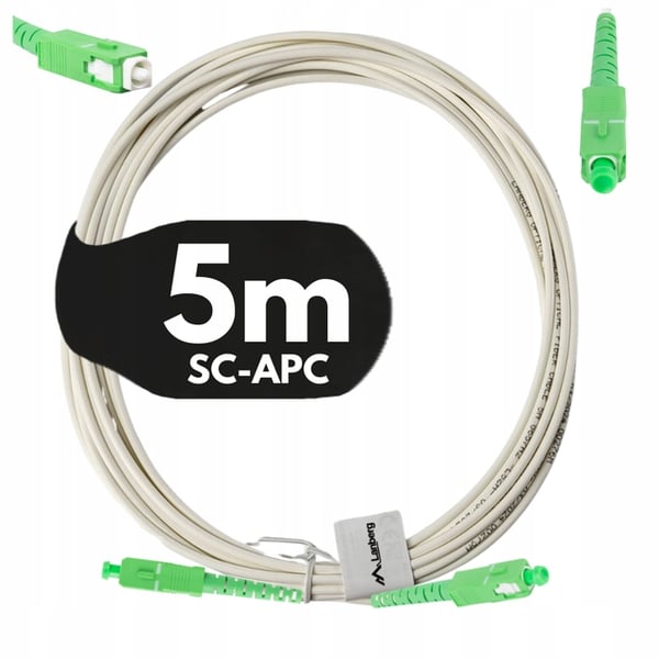 Lanberg SM SC/APC-SC/APC simplex fiberoptisk patchkabel 3,0 mm G657A2 5 m hvid