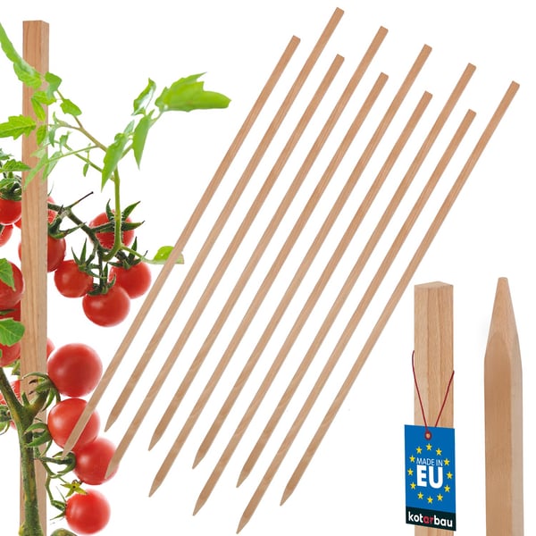 KOTARBAU® trätomatpinnar för grönsaker trädgårdsstöd 80 cm set om 10