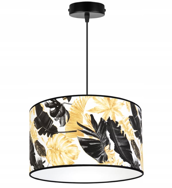 Lofthængende lampe, lampeskærm, gyldne blomster, LED