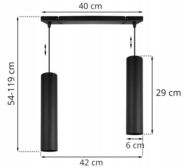 MODERNE LOFTHÆNGELAMPE SORT LED-LAMPE