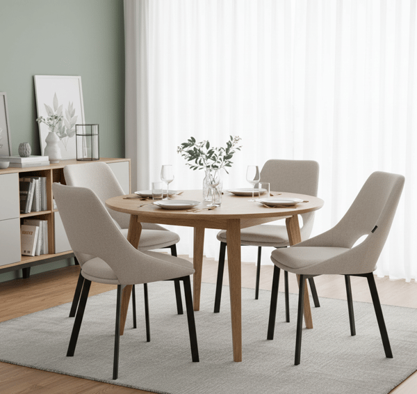 Lumo polstret stol, beige stof