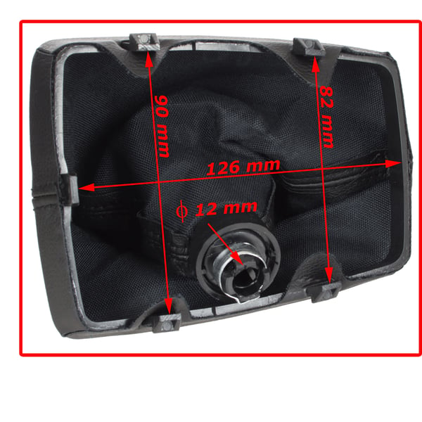 Audi A5 8T 07-16 gearvælgerkugle sort med chrome 6 gear plus sort gearpose med sort syning