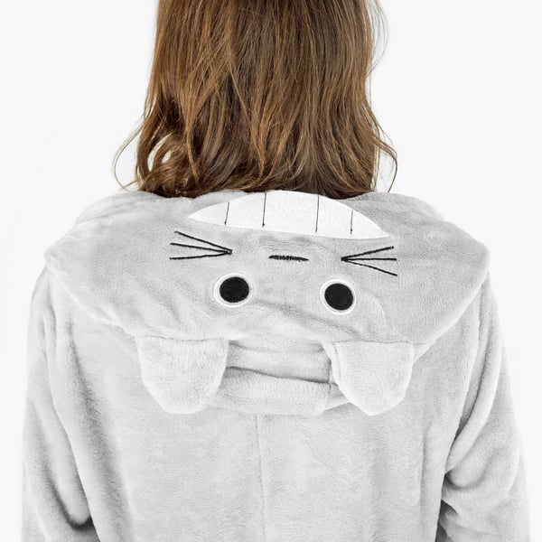 Varm totoro kigurumi pyjamas til mænd, langærmet vinterdragt, totoro-kostume - S