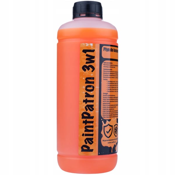Rosfix TPU-kuituvärisuihkuletku 15m sininen ja Rosfix PaintPatron 3in1 1L huolto- ja puhdistusaine värisuihkuun