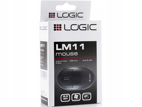 Logic LM-11 langallinen optinen hiiri, musta