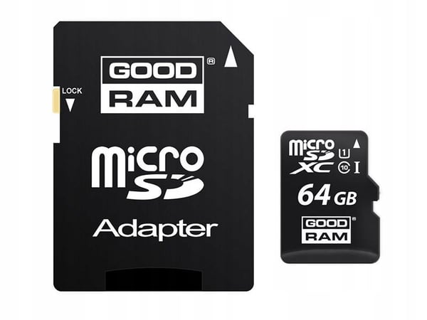 GOODRAM 64GB microSDXC-muistikortti M1AA-0640R12 cl 10 UHS-I + sovitin