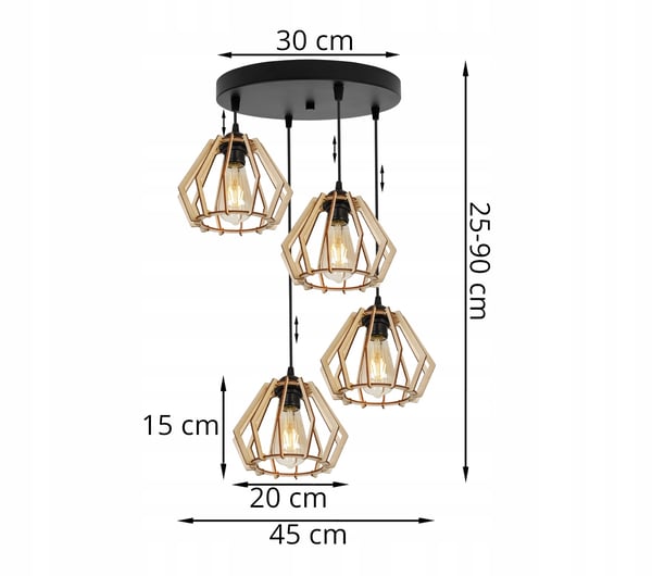 MODERNI PUINEN LED-KATTOVALAISIN