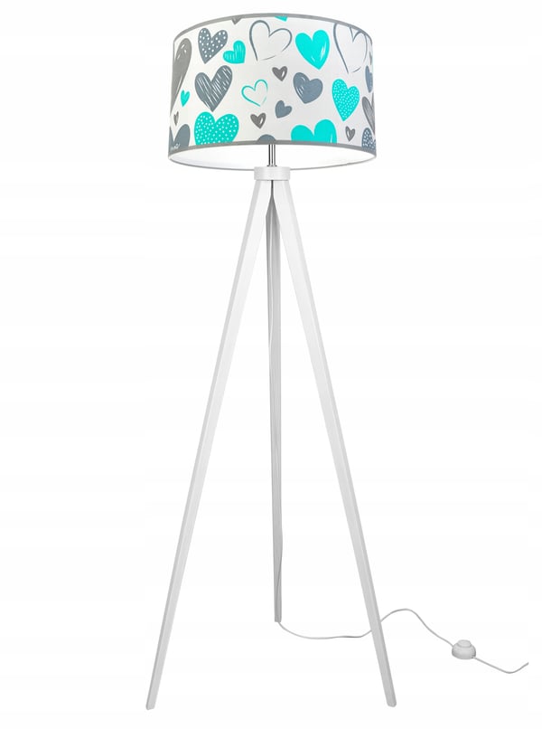 LOFT BØRNESTATIV LAMPE, LAMPESKÆRM, MØNSTER, LED