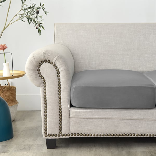 Sofaoverdrag sammet mørkegrå 100-125cm