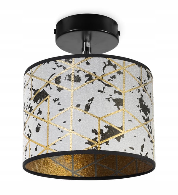 Loftshængende lampe, væglampe, lampeskærm, guldmønster