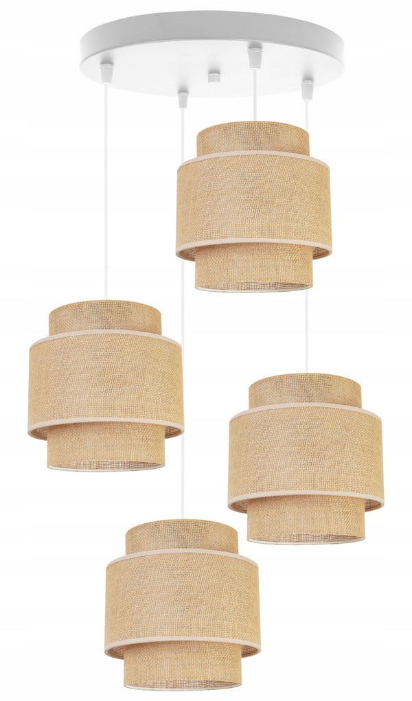 Hængende lampe, loftslysekrone, lampeskærm, boho juta