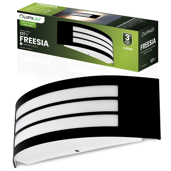 Puutarhaseinävalaisin, E27, musta, IP44, Freesia Lumiled