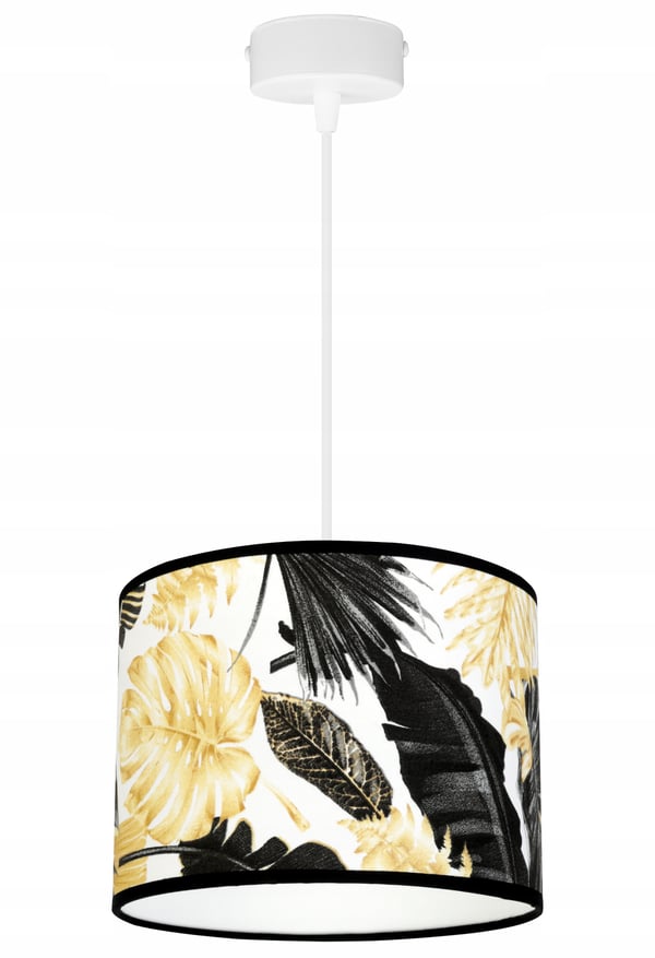 Lofthængende lampe, lampeskærm, gyldne blomster, LED
