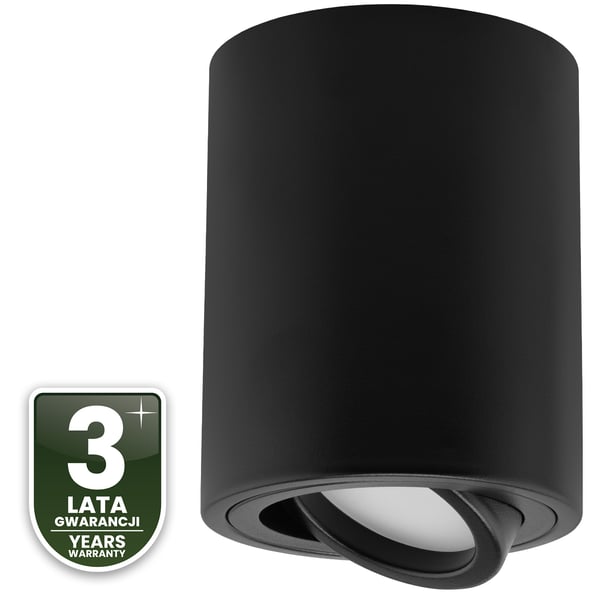 Väggmonterad halogenspot i rörlig tub LUNDO GU10 LUMILED rund svart 80mm