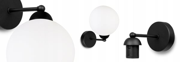 ELEGANT VÆGLAMPE MED LOFTKUGLE HVID LED