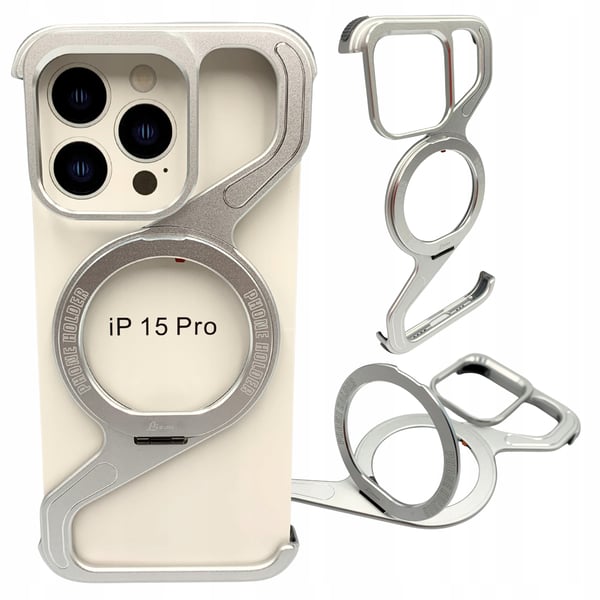 iPhone 15 Pro pansret MagSafe metalskald titanium holder