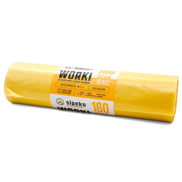 Affaldsposer 160l gule LDPE a'10 stk