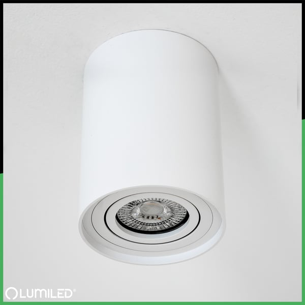 Påbygningsmonteret HALOGEN Spot Tube Flytbar GU10 Rund Hvid 115mm AMAT-L LUMILED