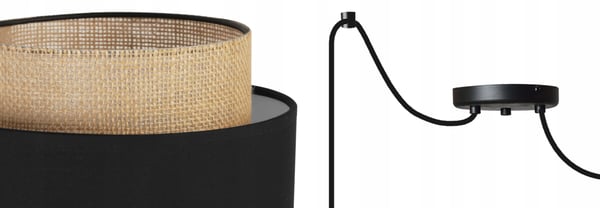 Hængende lampe, loftslysekrone, lampeskærm, boho juta