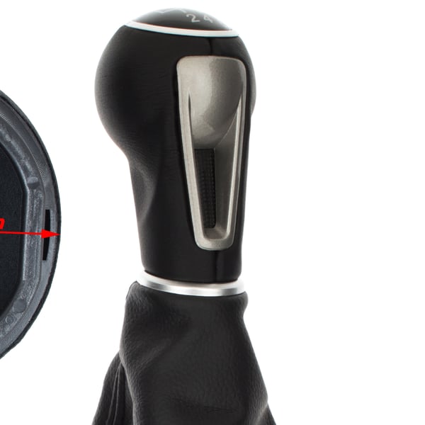 Seat Leon II 05-13 SVART ECO LÄDER växelspaksknopp + damask med ram 5 VÄXLAR